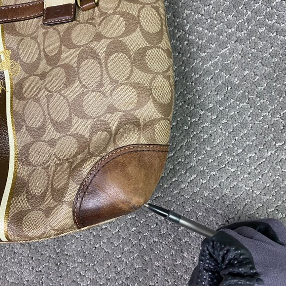 Coach Signature Bag Handbag Shoulder Tote Canvas Leather Brown D0873-12358 - Picture 6 of 15